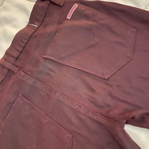 Hudson Burgundy Stretchy Skinny Jeans with zipper detail at ankle - Picture 3 of 4